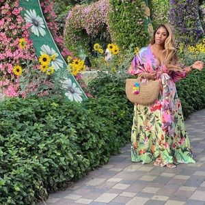 Hawaiian Breeze | Tie Waist Print Maxi